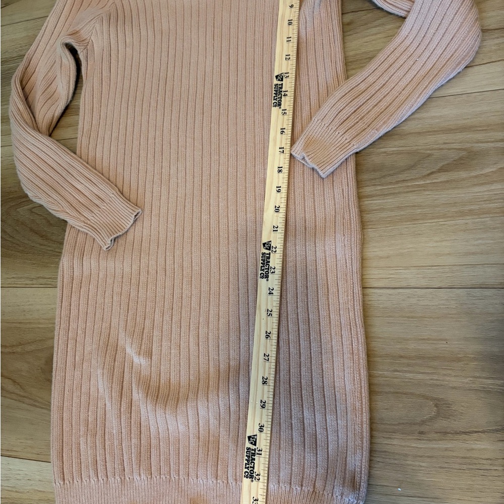 Anthropologie Saturday Sunday Hera Hooded Ribbed Sweater Dress Size S Blush/Tan - Picture 5 of 8